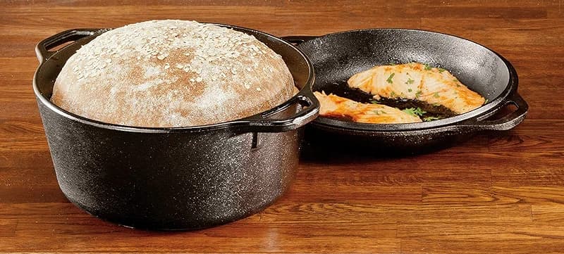 Lodge Cast Iron Double Dutch Oven 5 Quart - Pre-Seasoned 2-in-1 Cast Iron — image 8