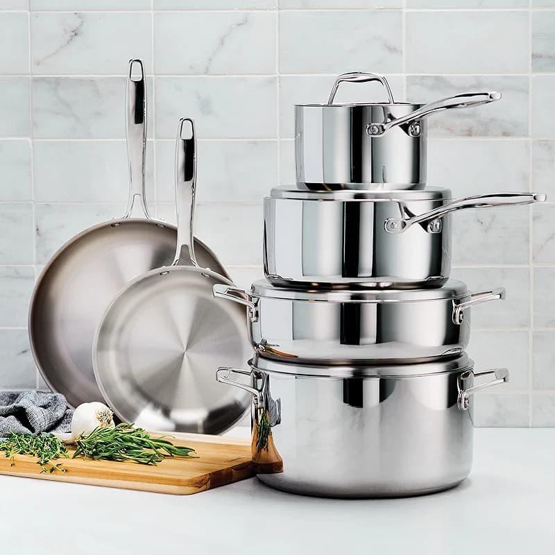 Tramontina Signature Tri-Ply Clad Stainless Steel 10-Piece Cookware Set — image 3