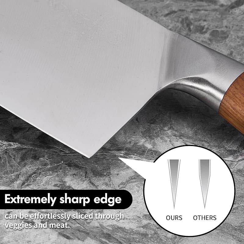 SHI BA ZI ZUO 7 Inches Stainless Steel Meat and Vegetable Cleaver Knife — image 3