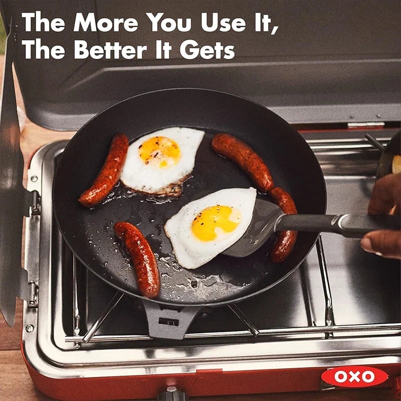 OXO Outdoor Pre-Seasoned Carbon Steel 12" Frying Pan Skillet — image 6