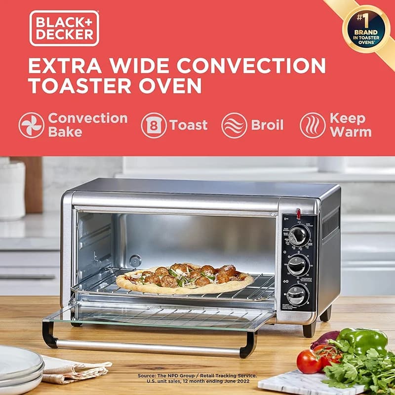 BLACK+DECKER TO3250XSBD 8-Slice Extra Wide Convection Countertop Toaster