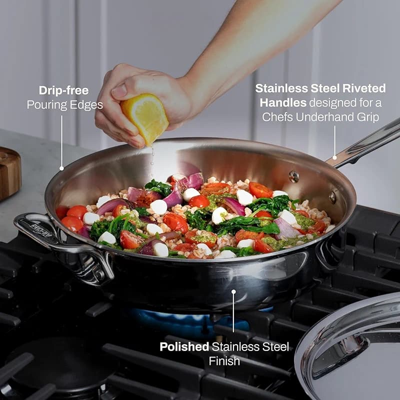All-Clad D3® Stainless Steel 3 Quart Saute Pan Covered- Made in the USA: image 7