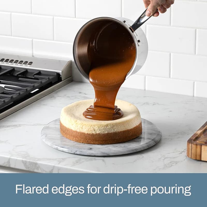 All-Clad D3 Stainless Steel 4 Quart Sauce Pan Covered- Made in the USA — image 4