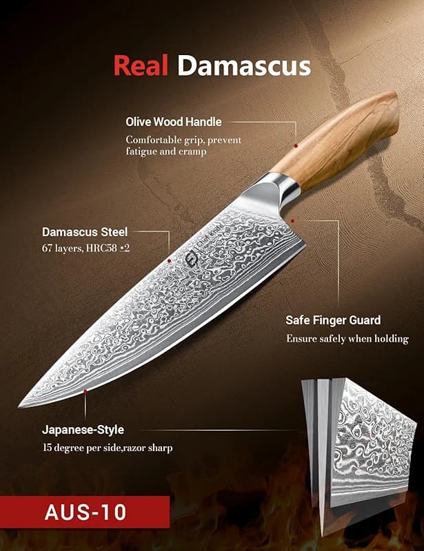 Damascus Chef Knife in Japanese Steel — image 3