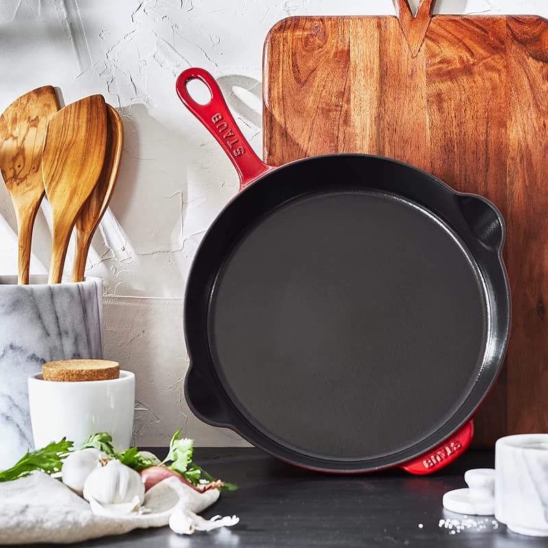 STAUB Cast Iron 11-inch Traditional Skillet - Cherry — image 4