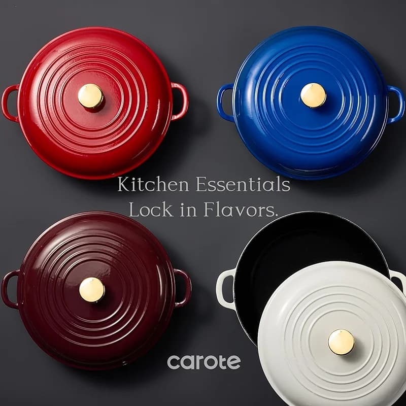 CAROTE 3.4QT Enameled Cast Iron Braiser Pan — image 4