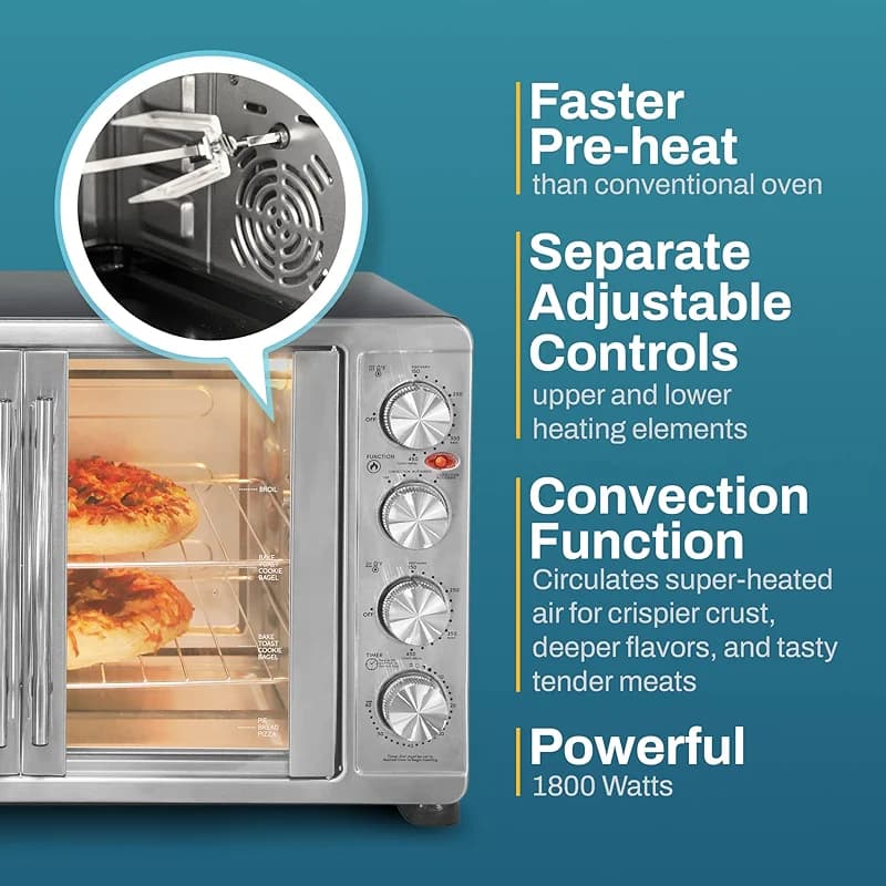 Elite Gourmet ETO4510MX French Door 47.5Qt — image 3
