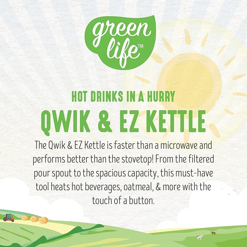 GreenLife 1.7 Liter Glass Electric Kettle — image 2