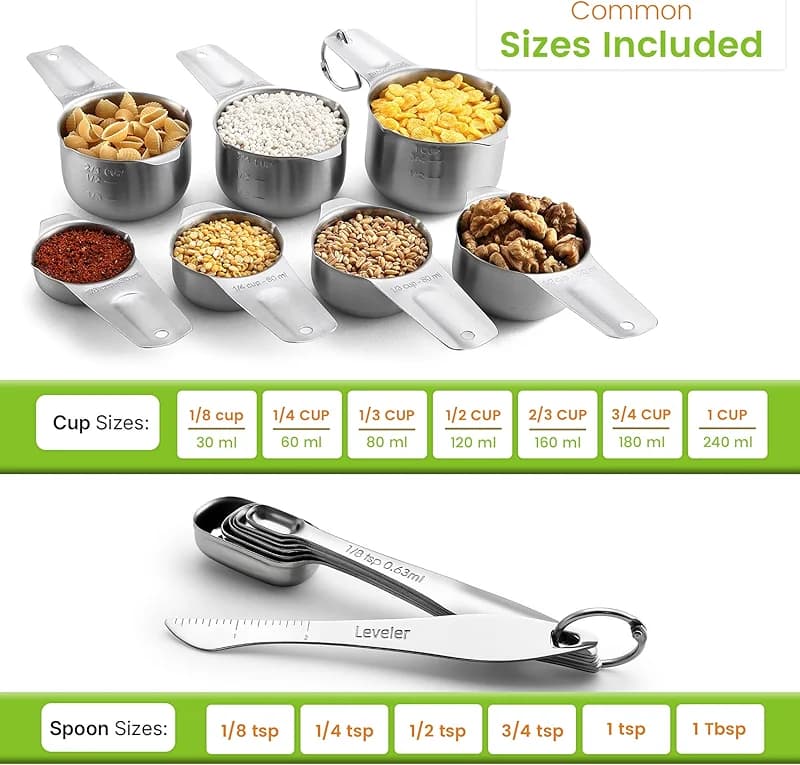 Spring Chef Stainless Steel Measuring Cups and Spoons Set of 14 with — image 2