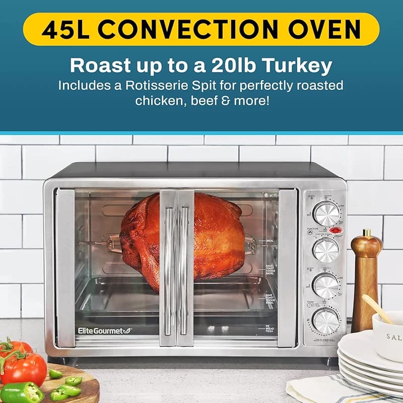 Elite Gourmet ETO4510MX French Door 47.5Qt — image 2