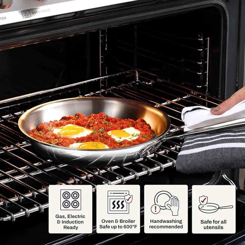 All-Clad D3® Stainless Steel 8 and 10 inch Frying Pans Set - Made in the — image 8