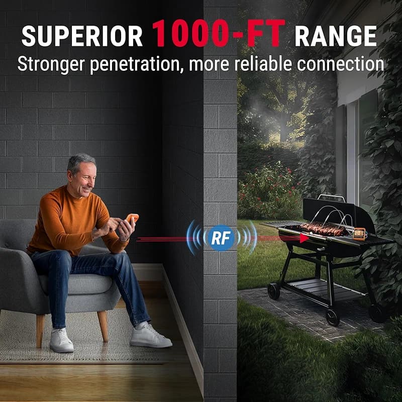 TempPro TP829 1000ft Wireless Meat Thermometer Digital for Grilling and — image 3