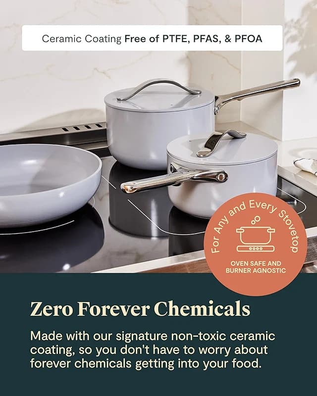 Caraway Non-stick Ceramic Cookware Set (12 Piece) Pots — image 5