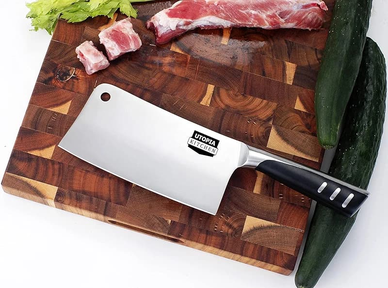 Utopia Kitchen 7 inch Cleaver Knife Stainless Steel Chef Butcher Knives — image 3