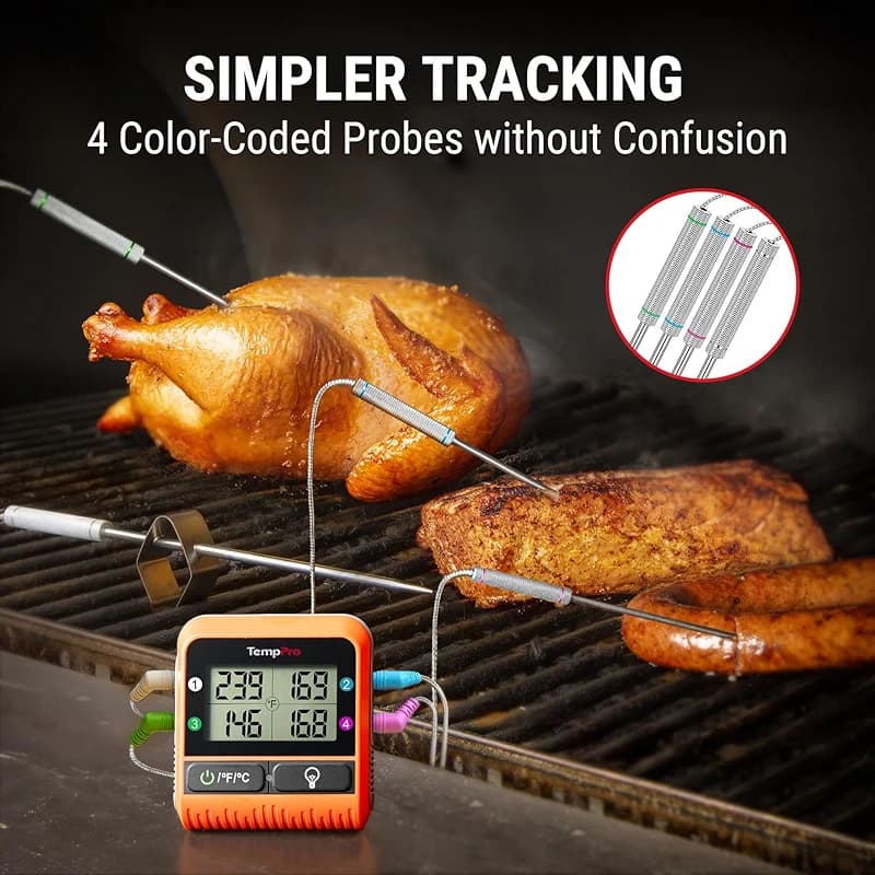 TempPro TP829 1000ft Wireless Meat Thermometer Digital for Grilling and — image 2