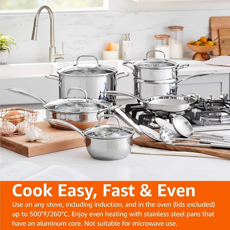 Amazon Basics Stainless Steel Cookware 15-Piece Set — image 7