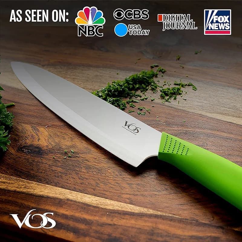 Vos Ceramic Chef Knife 8 Inch with Protective Cover – Zirconia Ceramic — image 3