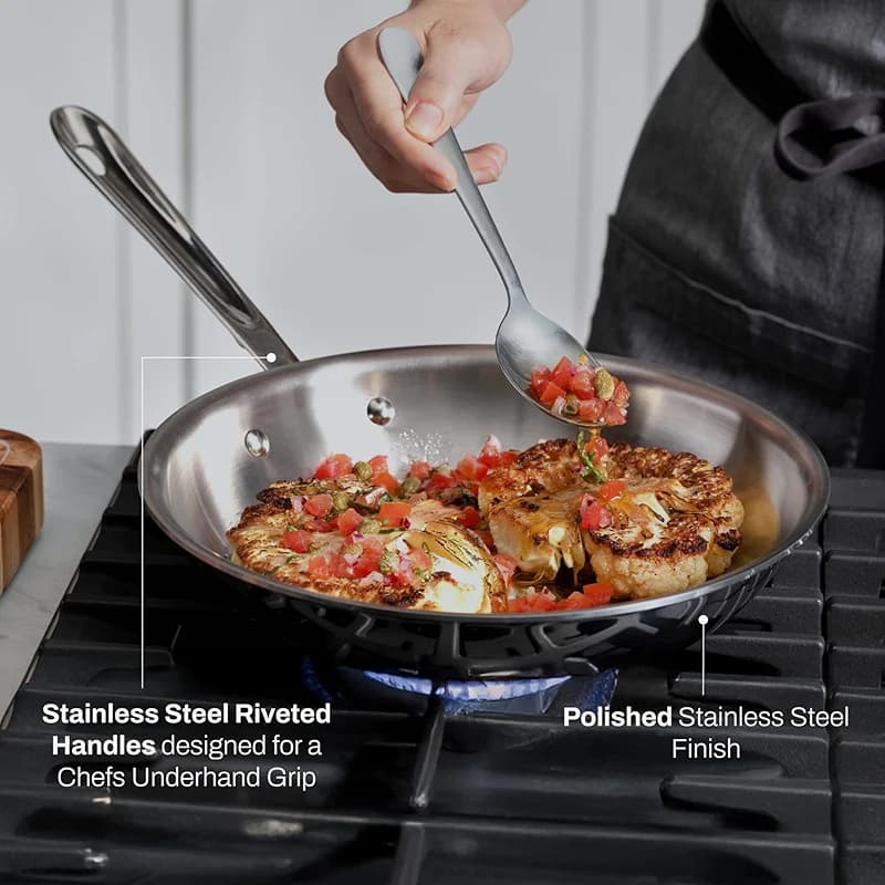 All-Clad D3® Stainless Steel 8 and 10 inch Frying Pans Set - Made in the — image 7