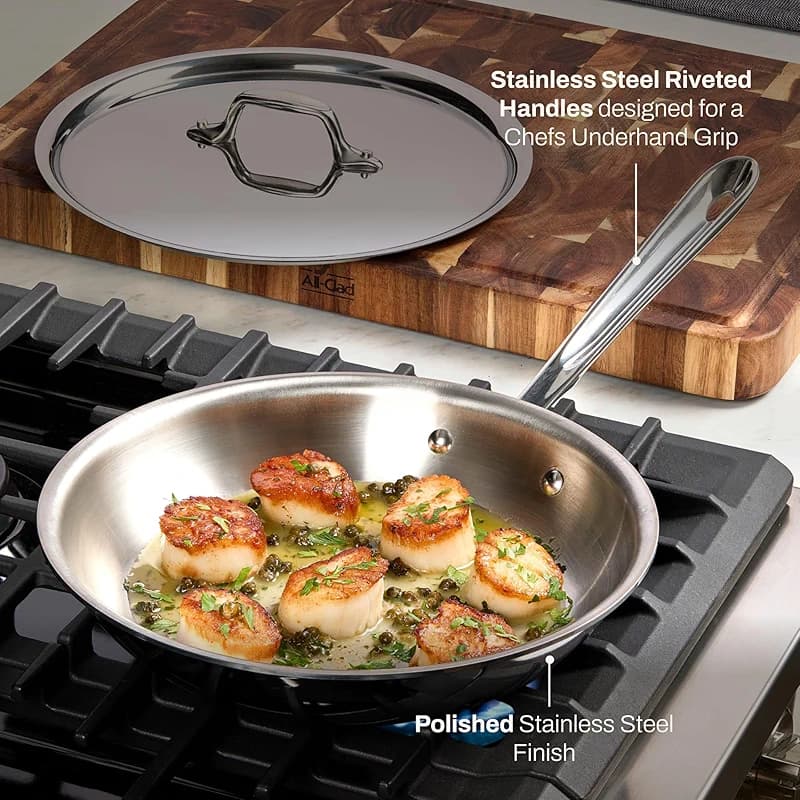 All-Clad D3® Stainless Steel 10 inch Frying Pan Covered- Made in the USA — image 5