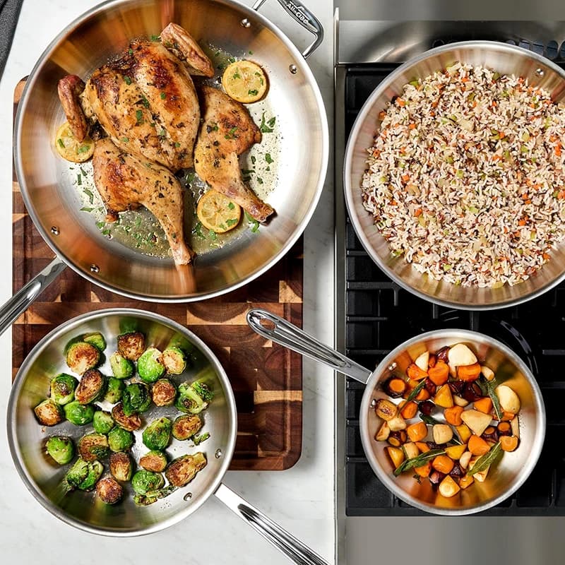 All-Clad D3® Stainless Steel 8 and 10 inch Frying Pans Set - Made in the — image 6