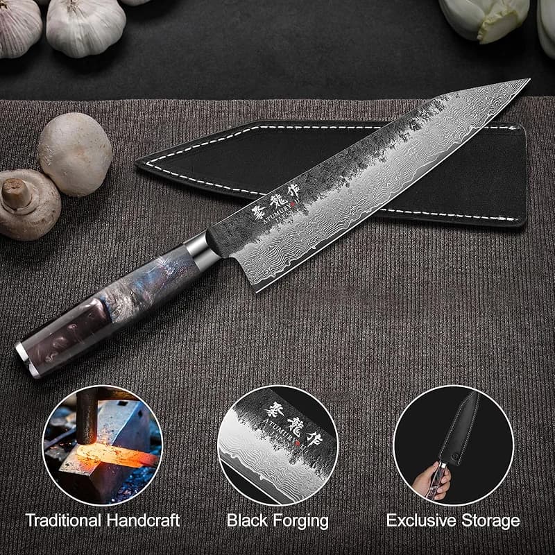 8.27 Inch Japanese Kiritsuke Chef Knife with VG10 Core — image 4