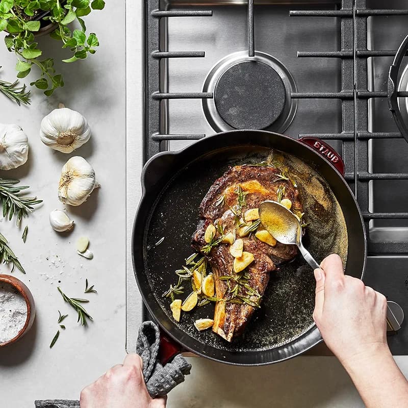 STAUB Cast Iron 11-inch Traditional Skillet - Grenadine — image 3