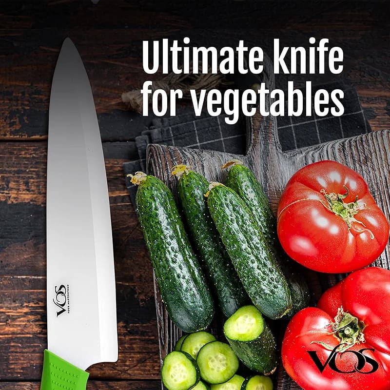 Vos Ceramic Chef Knife 8 Inch with Protective Cover – Zirconia Ceramic — image 6