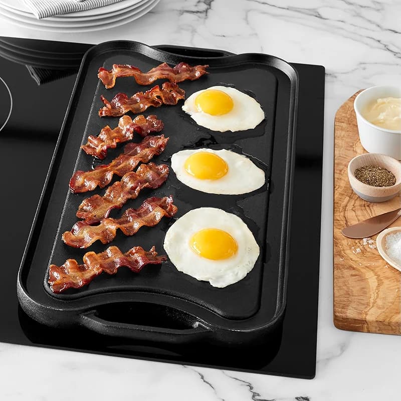 Amazon Basics Pre-Seasoned Cast Iron Reversible Rectangular Grill/Griddle