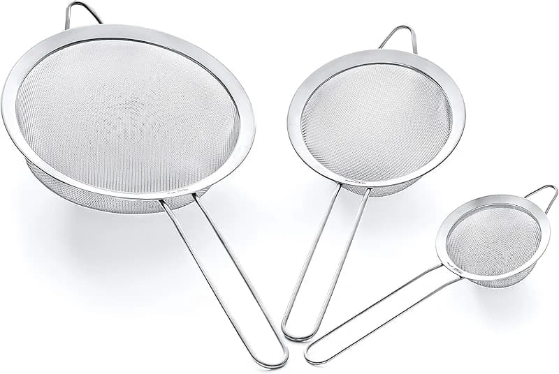Strainer Set Fine Mesh – Premium 304 Stainless Steel (18/8) – 8″ — image 4