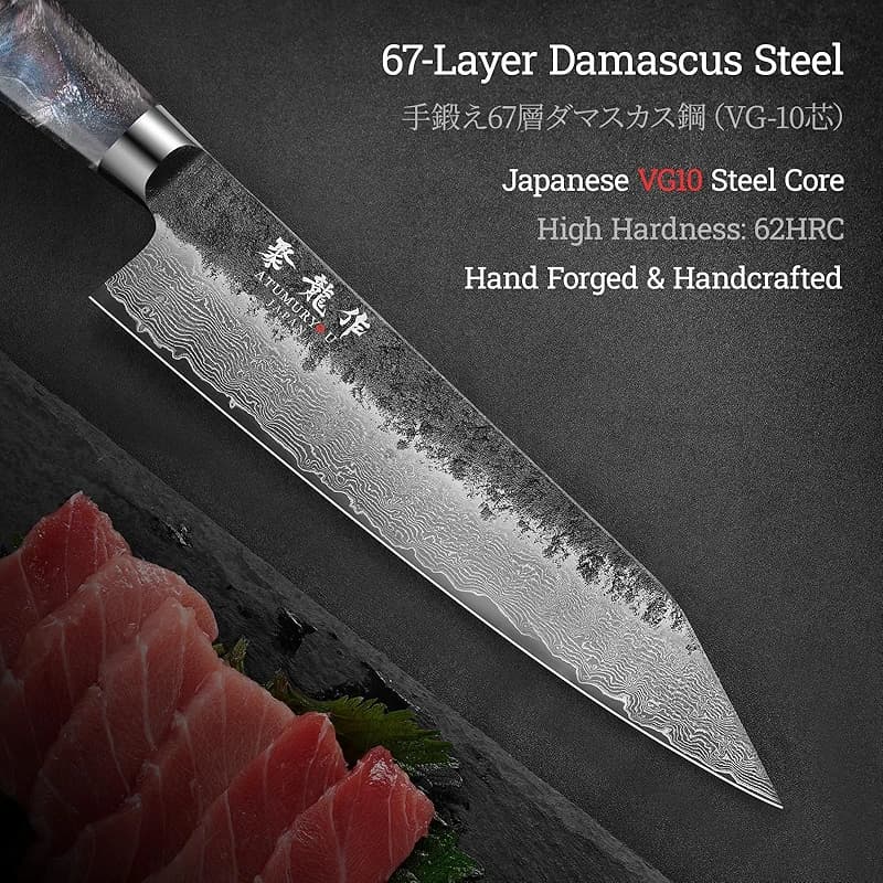 8.27 Inch Japanese Kiritsuke Chef Knife with VG10 Core — image 6