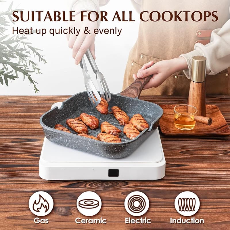 SENSARTE Nonstick Grill Pan for Stove Tops — image 4