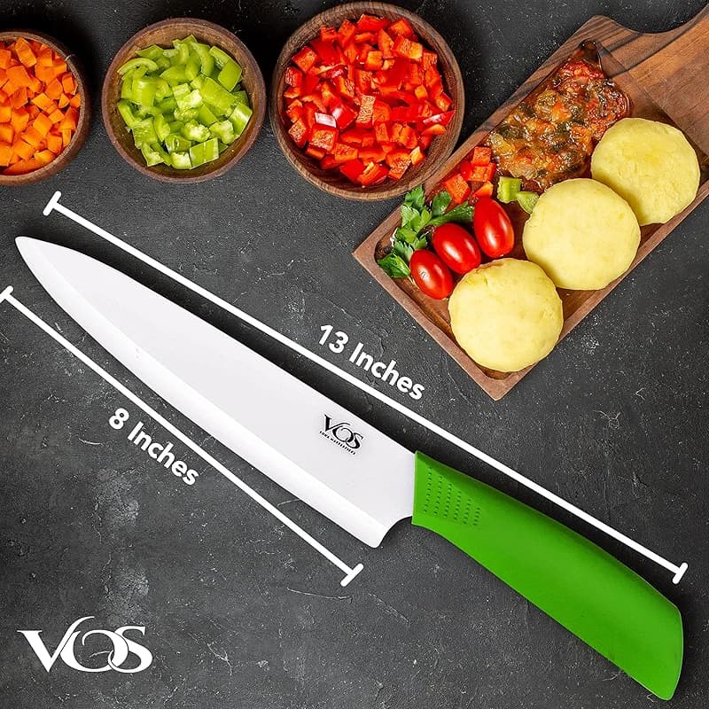Vos Ceramic Chef Knife 8 Inch with Protective Cover – Zirconia Ceramic — image 2
