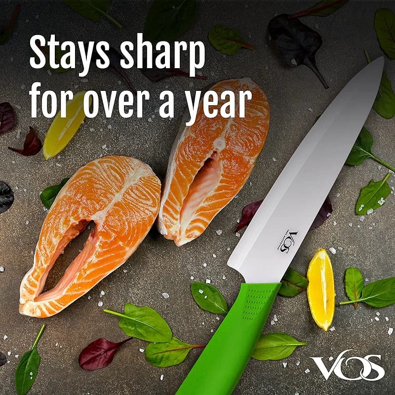 Vos Ceramic Chef Knife 8 Inch with Protective Cover – Zirconia Ceramic — image 4
