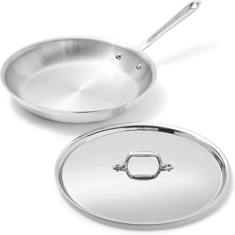 All-Clad D3® Stainless Steel 12 inch Frying Pan With Lid- Made in the USA