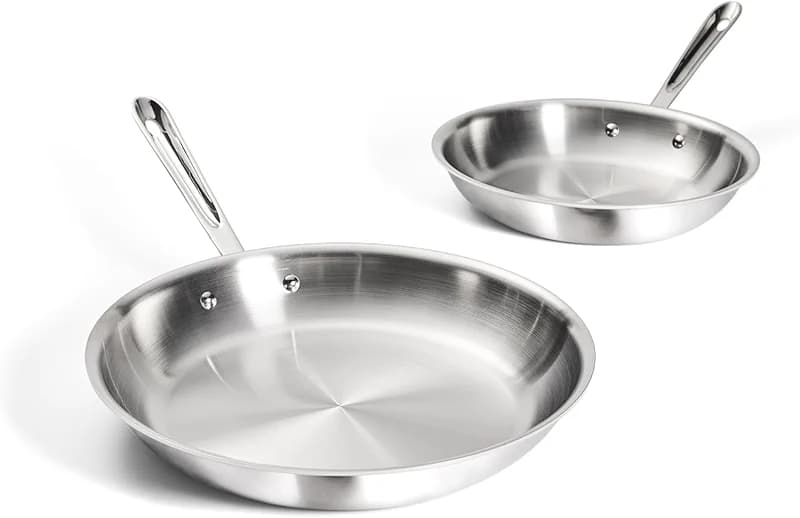 All-Clad D3® Stainless Steel 10 and 12 inch Frying Pans Set - Made in the