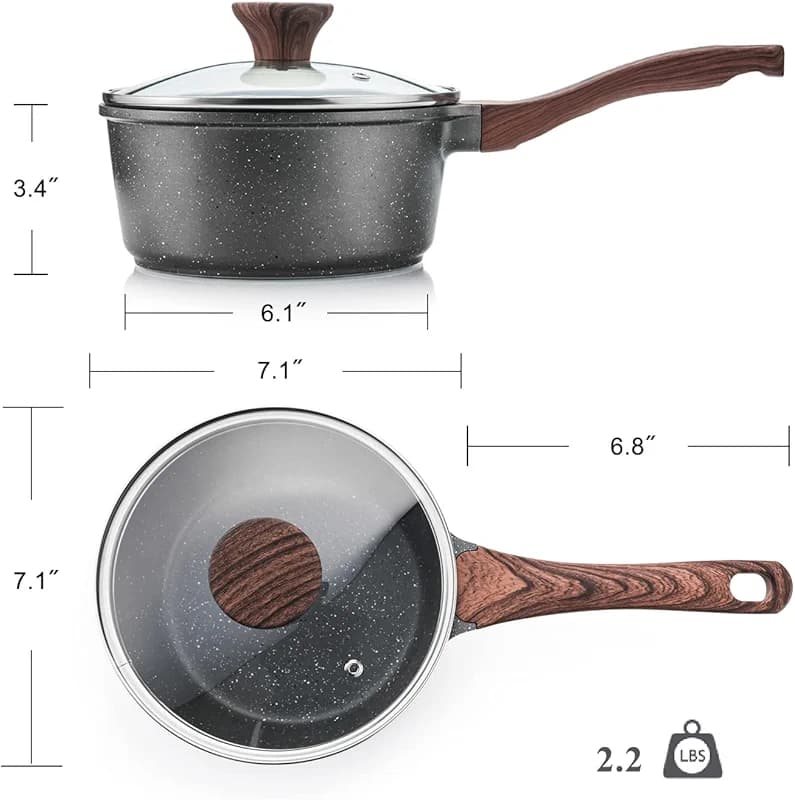 SENSARTE Nonstick Saucepan with Lid