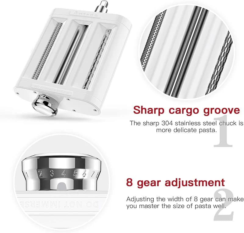 Antree Pasta Maker Attachment 3 in 1 Set for KitchenAid Stand Mixers