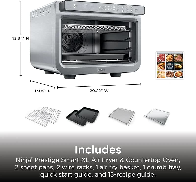 Ninja Air Fryer & Toaster Oven Combo | 10-in-1 Prestige Smart XL